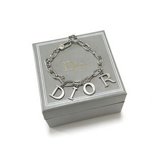 Dior Metallic Letter Charm Bracelet